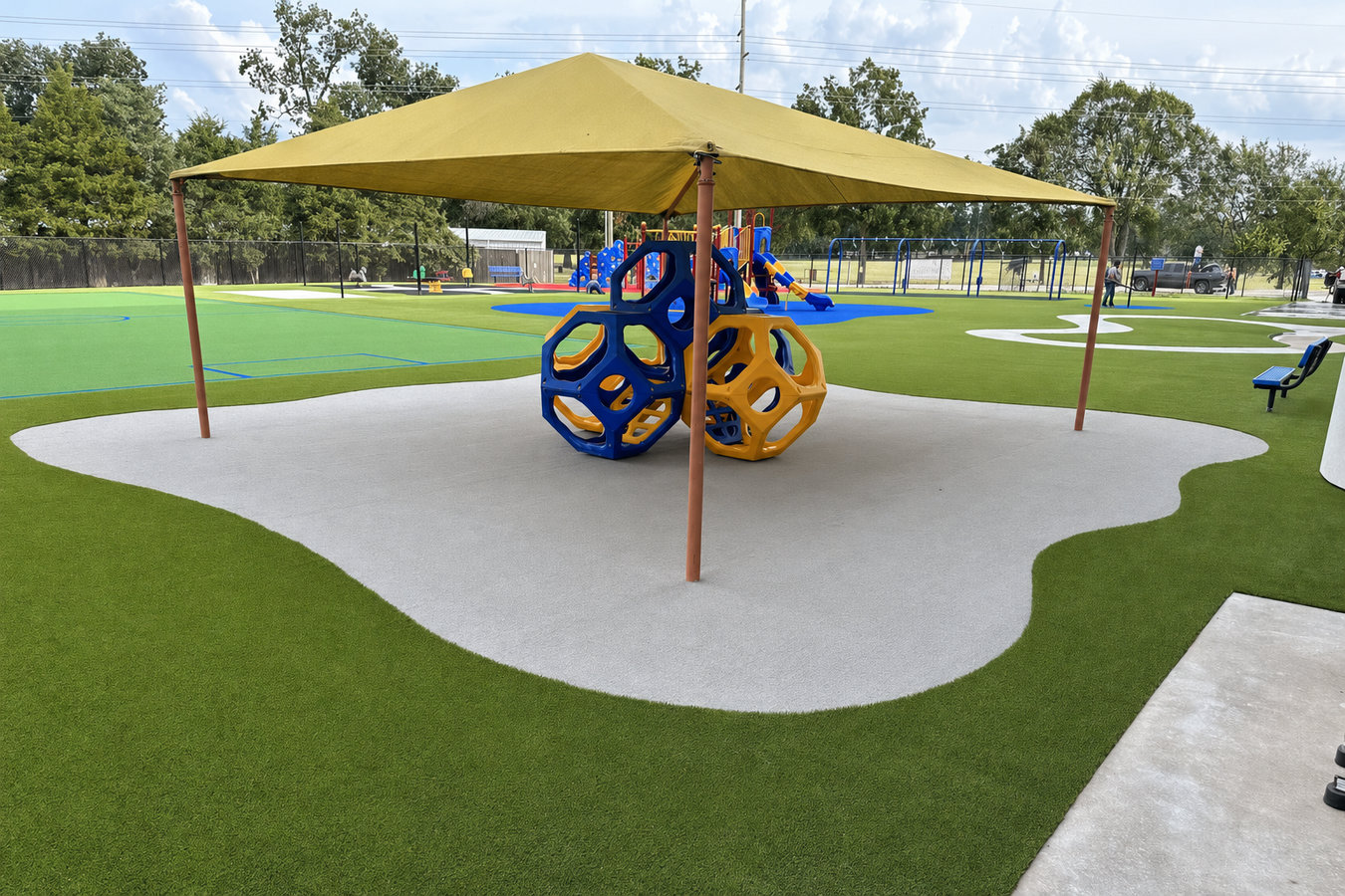 Turf for playgrounds